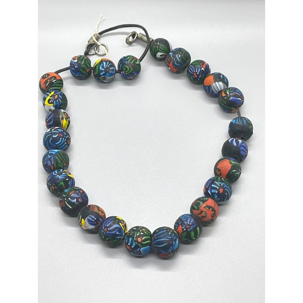 Vintage 25 Large Chunky Venetian Cane Millefiori Glass Trade Beads 20mm - Picture 2 of 8